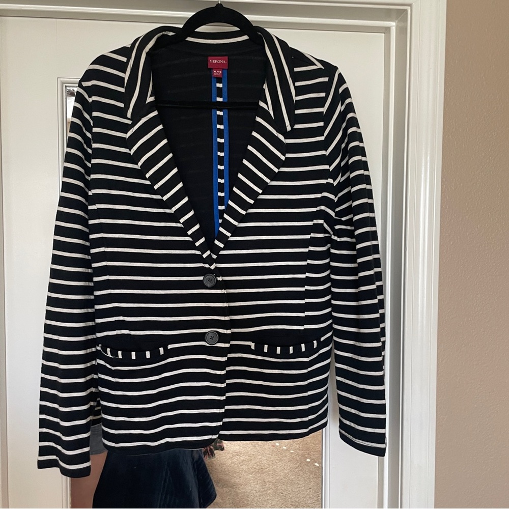 COPY - Jersey striped Casual Blazer Sz XL Black and white stripes